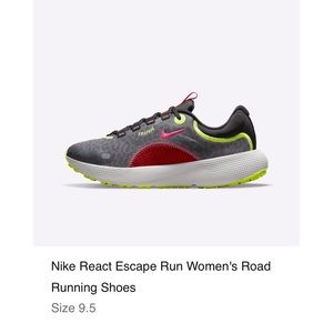 Nike React Escape Run Women's Road Running Shoes
Black, Gray, Neon and Leopard